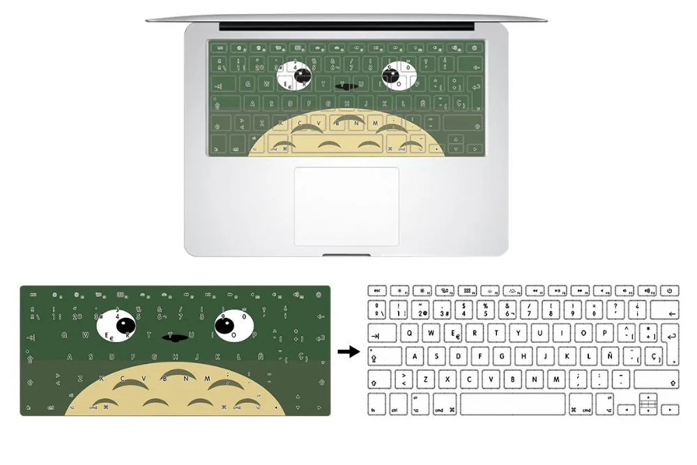 HRH 3D дизайн испанский ТПУ чехол для клавиатуры протектор кожи Macbook Air Pro Retina 13 15 17