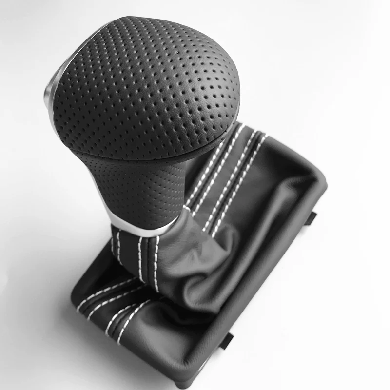 Автомобильный кожаный хромированный рукоятка для рычага переключения передач