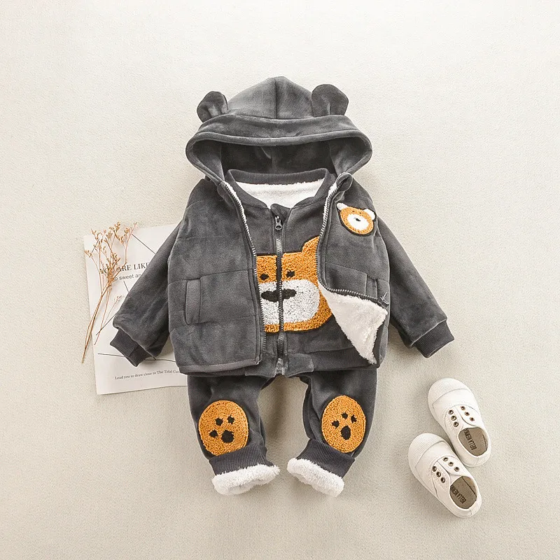 Комплект зимней одежды для мальчиков и девочек 0-5 лет 2019 Повседневный теплый