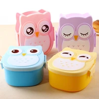 cartoon owl lunch box portable japanese bento meal boxes insulation lunchbox storage for kids school outdoor for food picnic set