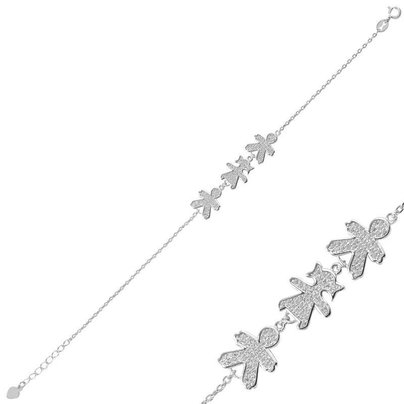 

Silverlina Silver Male and Female Child Zircon Cubic Zirconia Bracelet