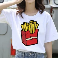 funny chips printing t shirt women summer casual tees harajuku korean style graphic tops kawaii female t shirts woman cothing