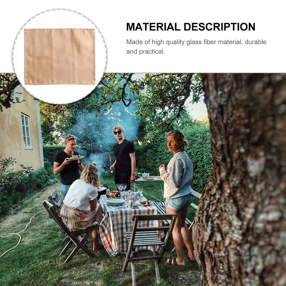 

2Pcs 45x45cm Fiberglass Clothes Fireproof Mats for Outdoor Picnic Supper