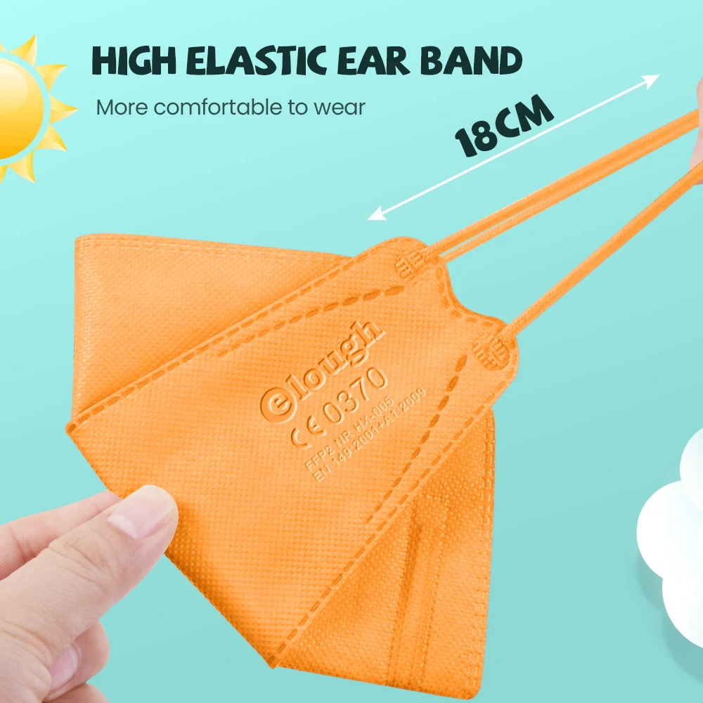 Elough FP2 маски для детей FFP2mask 6-12 лет Mascarilla Infantil FPP2 Homologada CE FFP2 Многоразовые Детские KN95