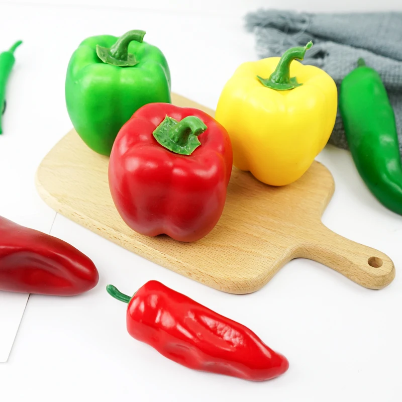 Festive Party Artificial Decorations Simulation Vegetables Foam Red Green Pepper Chilli Photography Props Model Children's Toys |