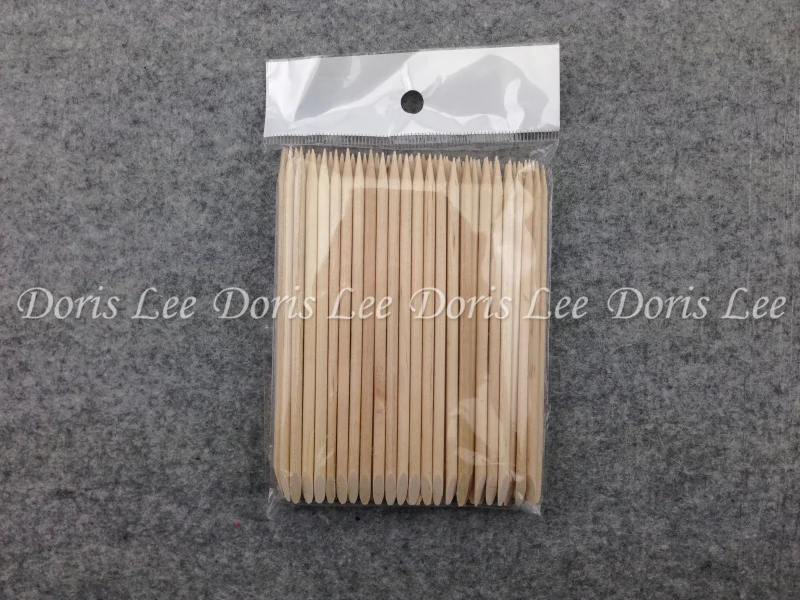 100X дизайн ногтей оранжевая деревянная палочка для удаления кутикулы Уход за