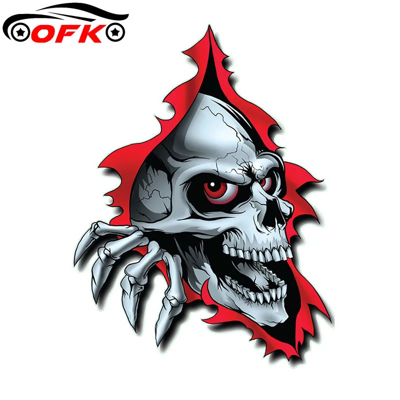 

Car Stickers Decor Motorcycle Decals Evil Skull Tear Decorative Accessories Creative Sunscreen Waterproof PVC,13cm*10cm