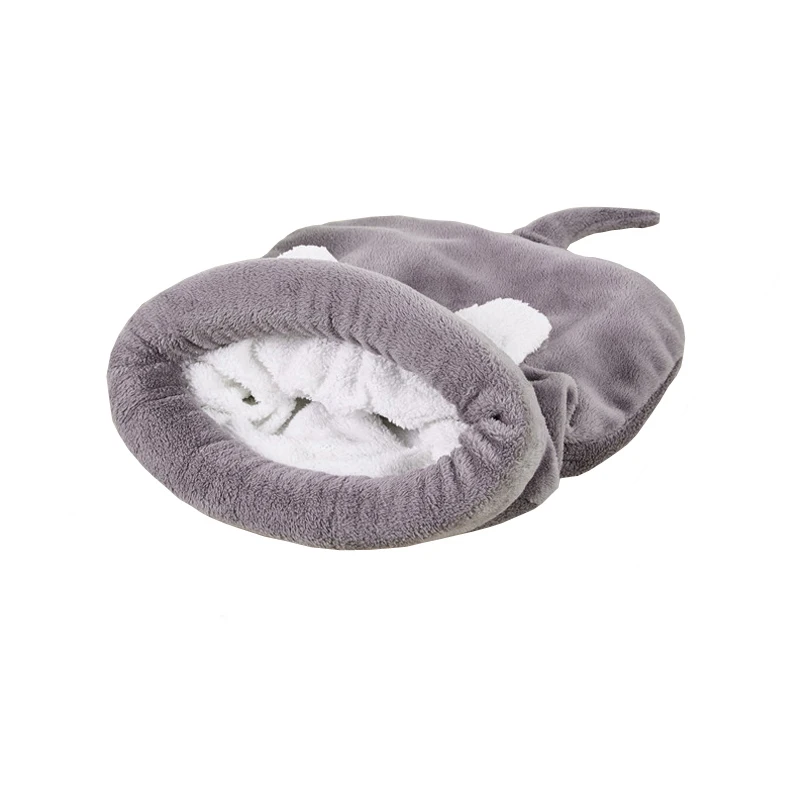 Gray Теплый коралловый флисовый спальный мешок для кошек, кровать для щенков, маленьких собак, домашних животных, коврик для кошек, кровать для питомника, мягкая теплая спальная кровать, товары для домашних животных - Цвет: Gray