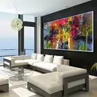 Большая картина маслом, настенная живопись, красочная абстрактная картина на стену, картина для гостиной, домашний декор, плакат