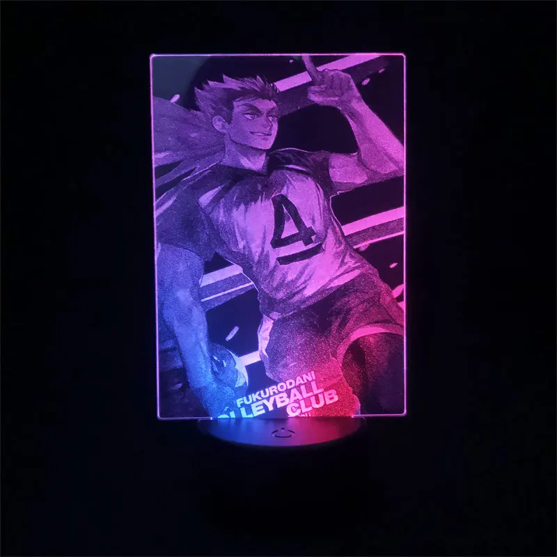 

Touch Sensor Haikyuu Yu Nishinoya Japanese Anime Manga Dropship Delivery Two Tone Led Light Two Tone 3D Lamp Table Bedroom Kids
