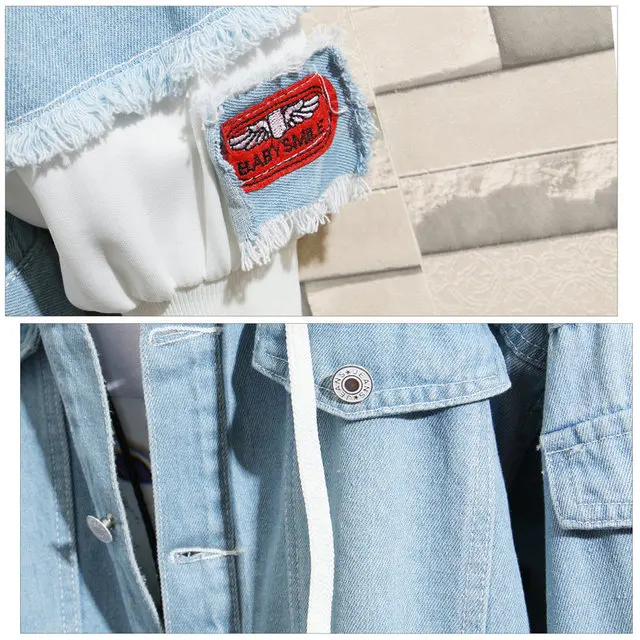 Джинсовая куртка с капюшоном Ханако кун из двух частей | Тематическая одежда и