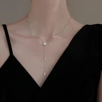 trendy pendant 925 sterling chain necklace maple leaf shape aaa zircon shiny jewelry for women holiday gift mother gift