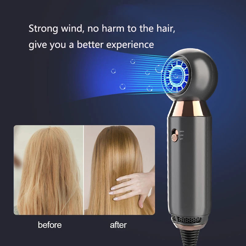 

professional 2in1 hair dryer blowing hot air speed adjustment with nozzle magnet hairdressing tool 220-240v voltage EU plug