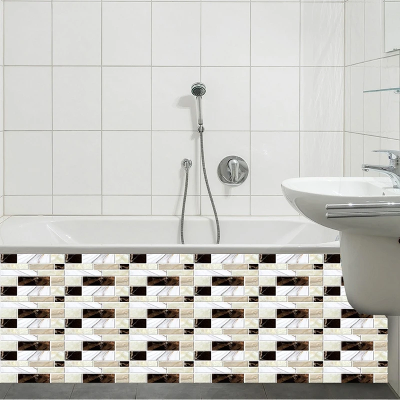 

48 Sheet Self Adhesive Tile Stickers Peel and Stick Backsplash 3D Wall Decals H3CC