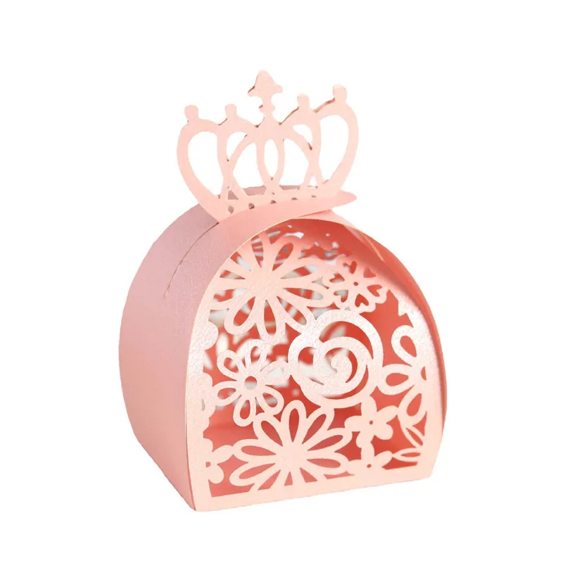

50/100pcs Wedding Party Favor Box Gift Bags Rose Laser Cut Hollow Candy Dragee Baptism Chocolate Packaging Wrapping Paper Box