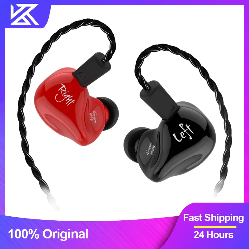 

KZ ZS4 Earphones 1BA+1DD Hybrid Technology HIFI Stereo Earbuds Headset In Ear Monitor Sport Noise Cancelling Gaming Headphones