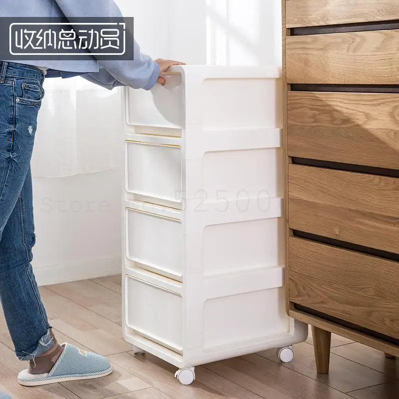 Пластиковый щелевой шкафчик с выдвижным ящиком узкий головкой для роликовой