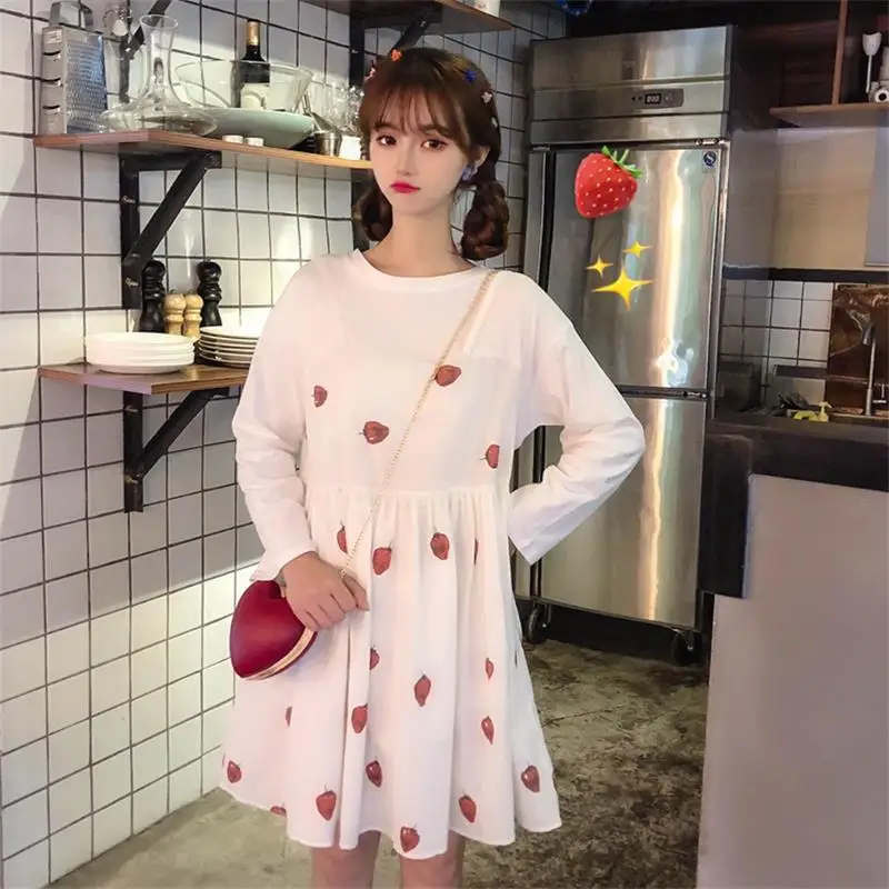 Для женщин миленькие в японском стиле (Каваий) красивые платья Ins Chic свободные