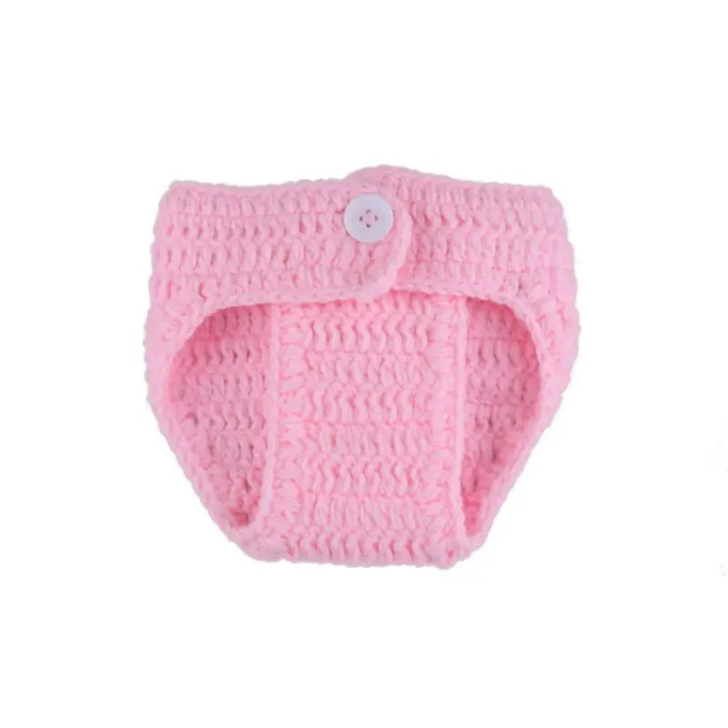

2pcs/Set Newborn Photography Props Handmade Infant Outfits Winter Baby Rabbit Shaped Crochet Knit Hat Shorts Warm Girls Clothes