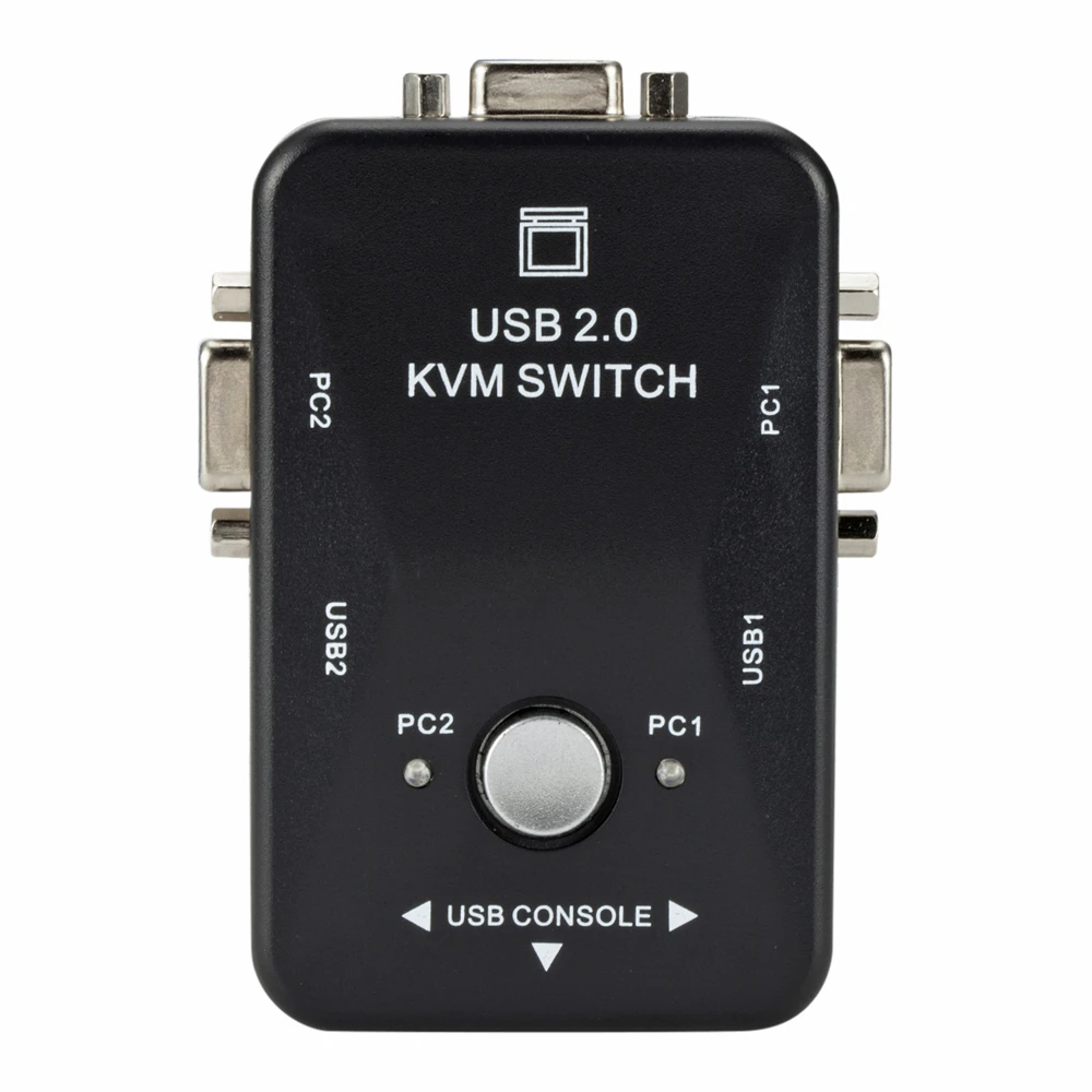 

USB KVM Switch For PC Monitor/Keyboard/Mouse (2 ports) Maximum Compatibility And Simultaneous Computer Sharing