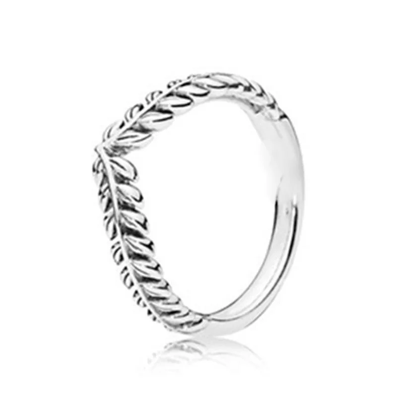 

100% 925 Sterling Silver Simple and personalized ear of wheat and rice Pan Ring For Women Wedding Party Fashion Jewelry