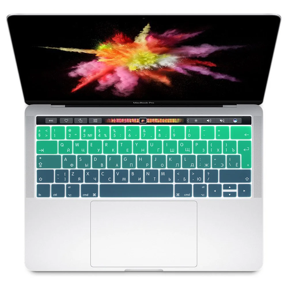 Русская Защитная пленка для клавиатуры ЕС для Macbook Pro 13,3 A1706 A1989 и 15,4 дюймов A1707 A1990 с сенсорной панелью