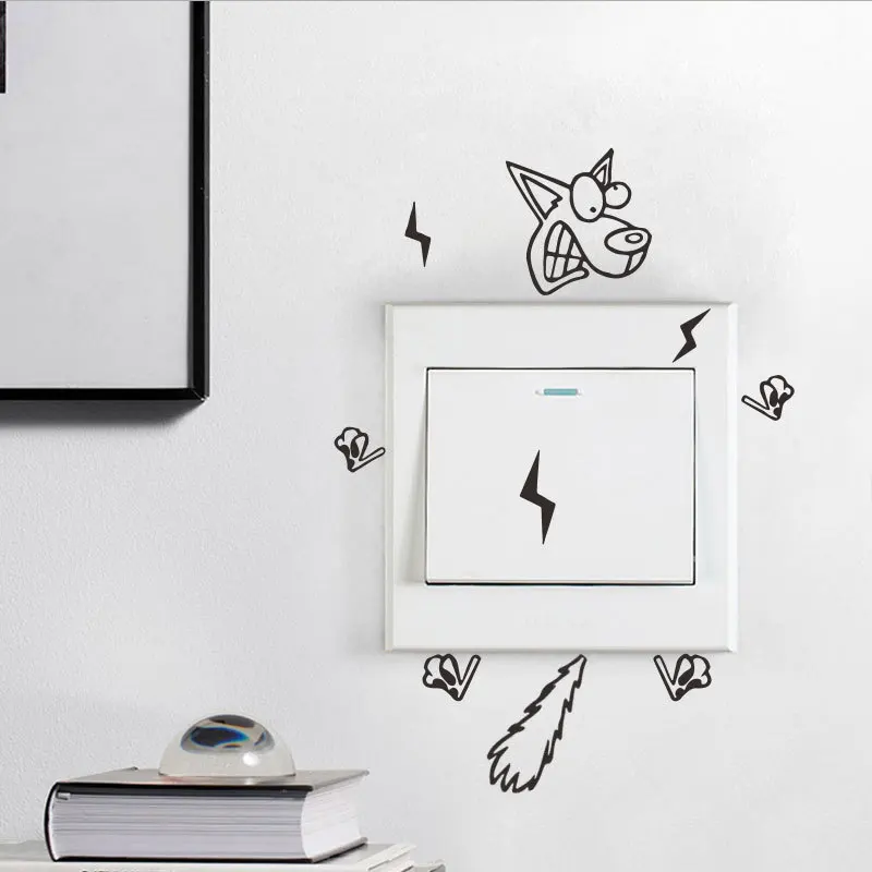 Настенный стикер с электрошоком для мультфильма Собака съемные забавные