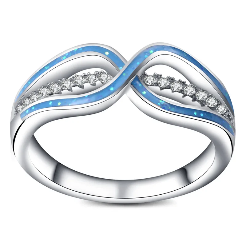 Modyle New Blue Fire Opal Pink Zircon Cubic Zirconia White Gold Color Wholesale Hot for Women Jewelry Ring Rhod ring mens | Украшения и