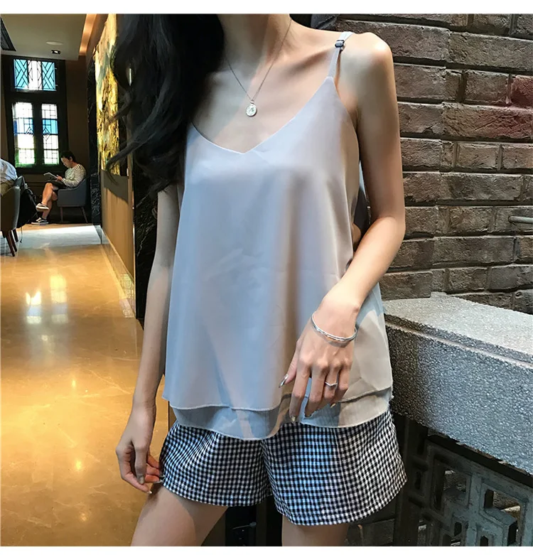 В Корейском стиле Модное шифоновое платье для женщин майки уличная сексуальные