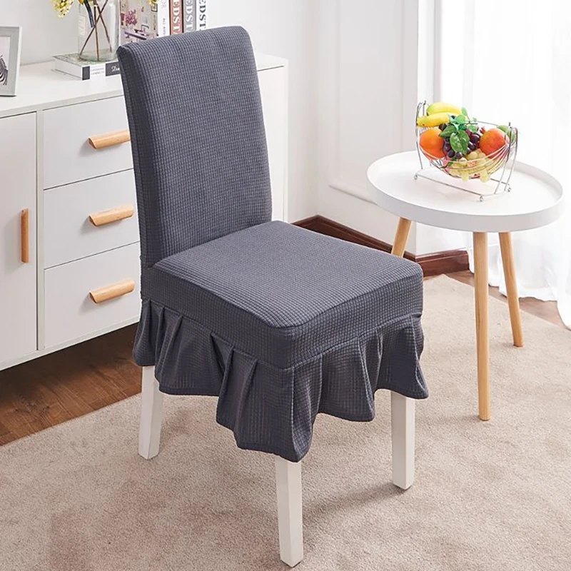 waterproof skirt chair cover thicker stretch fabrics chair covers for dining room home kitchen wedding spandex antifouling seat free global shipping