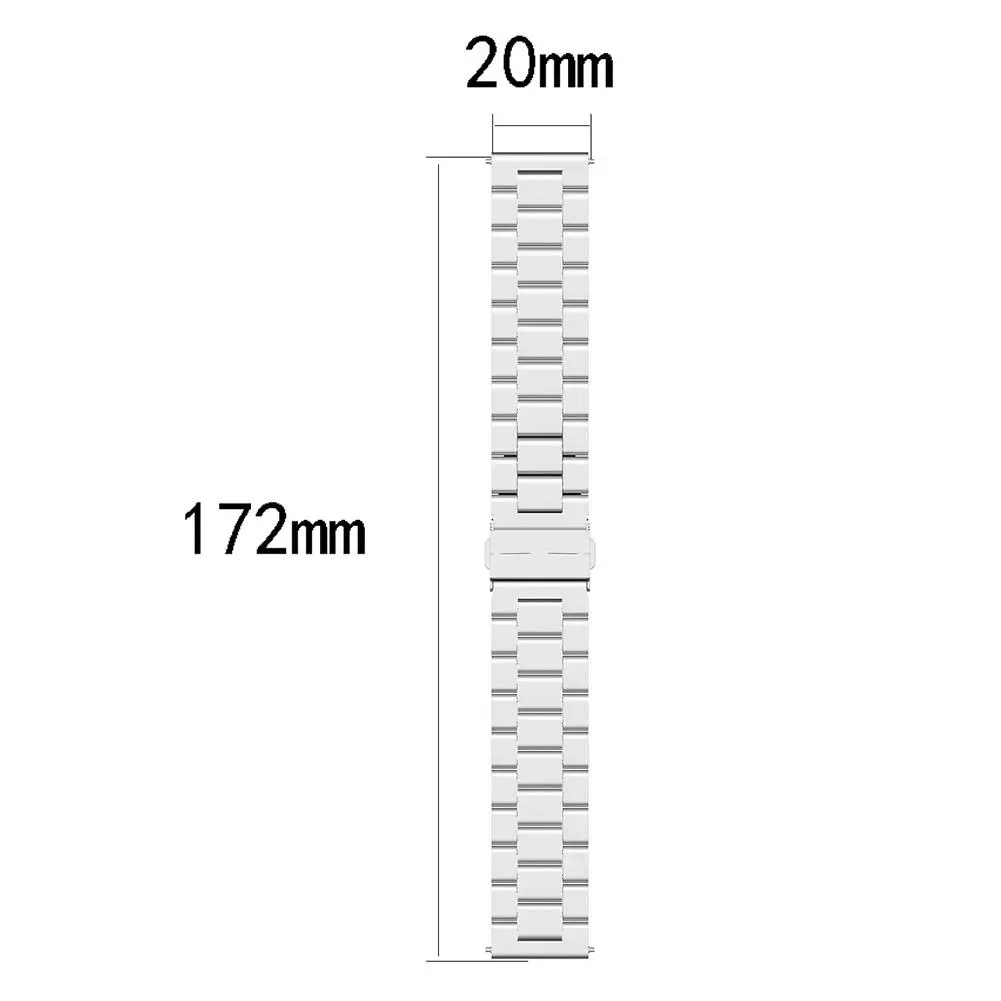 

20mm Metal Steel Watchstrap Wrist Belt for Samsung Galaxy Watch Active 2 40/44mm Comfortable Wear Moderate Softness