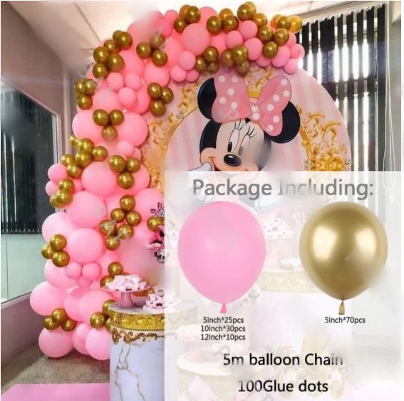 

137Pcs Disney Mickey Minnie Party Theme Garland Arch Set Chrome Metallic Latex Balloon For Baby Shower Kids Birthday Party SET