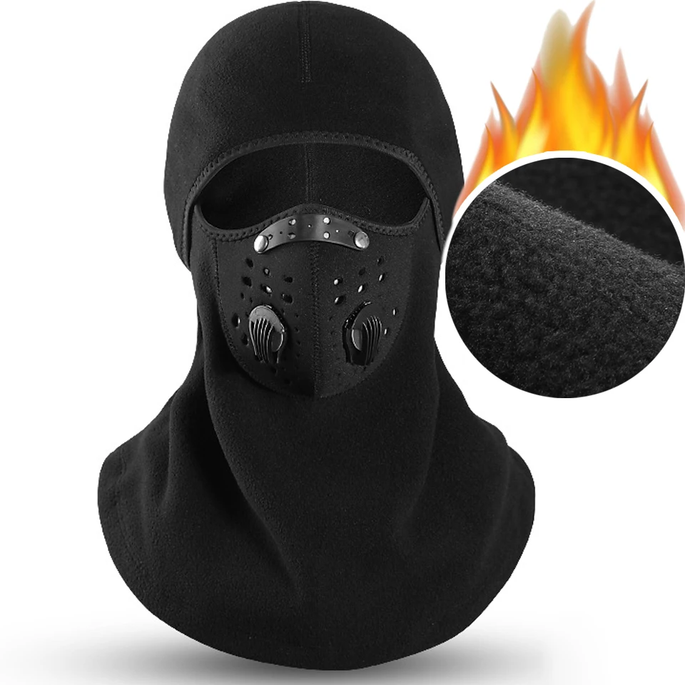 Мужская и женская ветрозащитная водонепроницаемая черная велосипедная маска