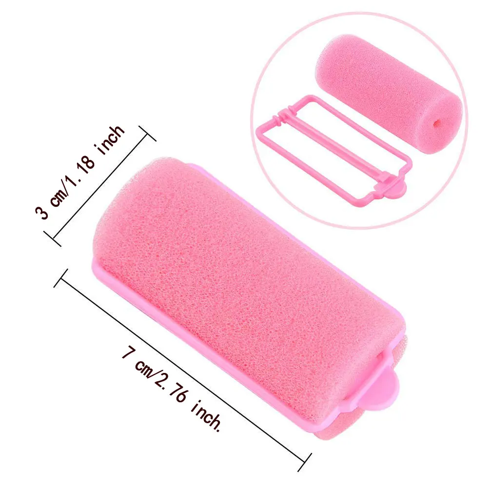 

Pink Soft Sponge Foam Hair Rollers Soft Hair Styling Curlers Pink for Women Children DIY Curls Hairdressing Tool Kit 32PCS
