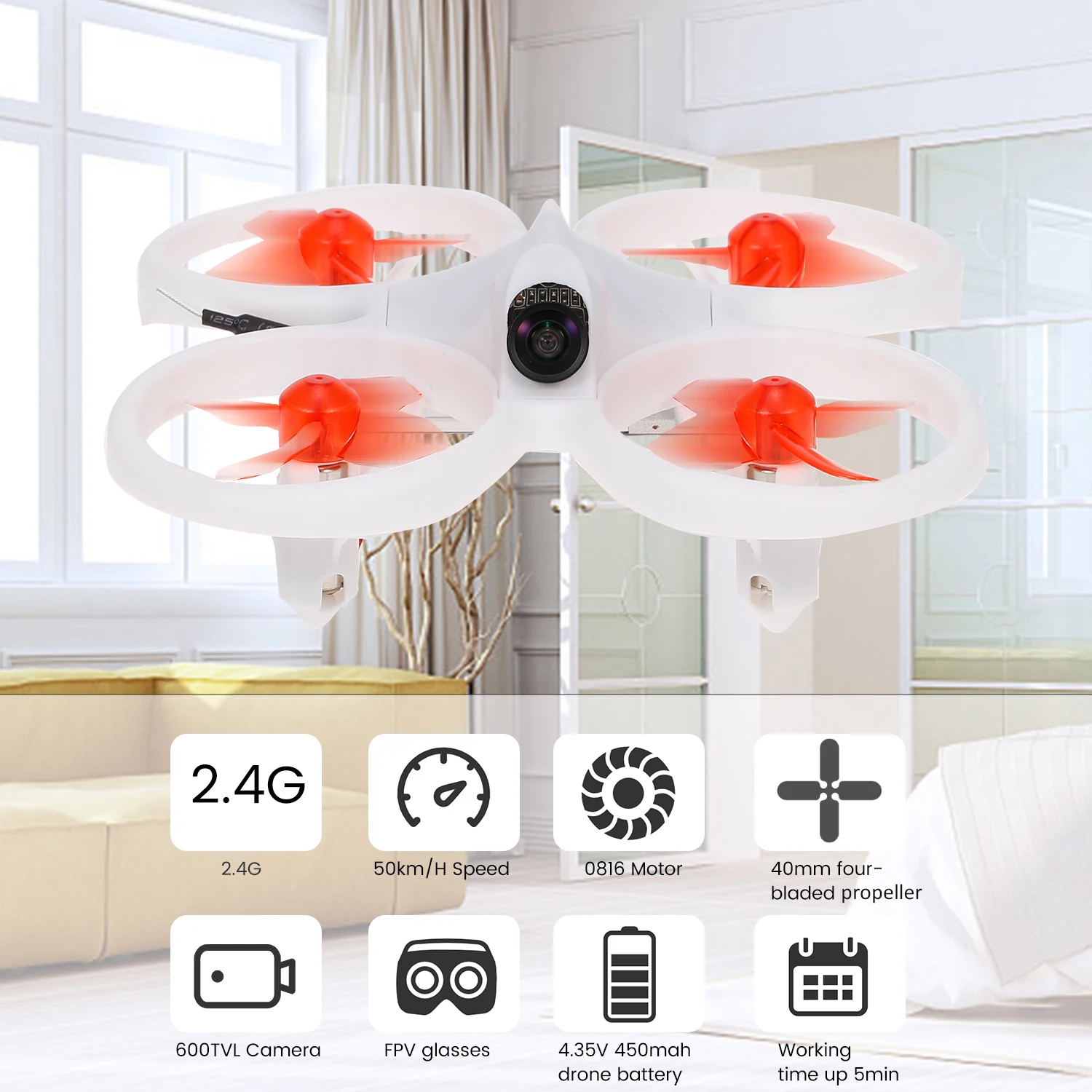 2 4G 6CH EMAX EZ пилот Дрон FPV гоночный Радиоуправляемый 50 км/ч высокая скорость с 600TVL