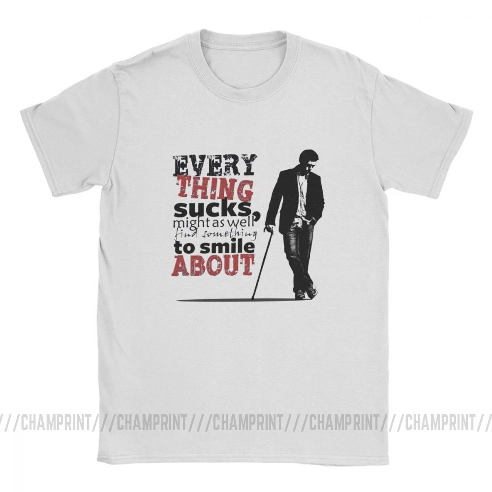 Мужские футболки Dr House MD Everything смешные с коротким рукавом топы круглым вырезом