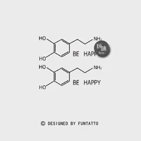 2510 pieces creative chemical symbol dopamine tattoo stickers waterproof long lasting molecular formula tattoo stickers