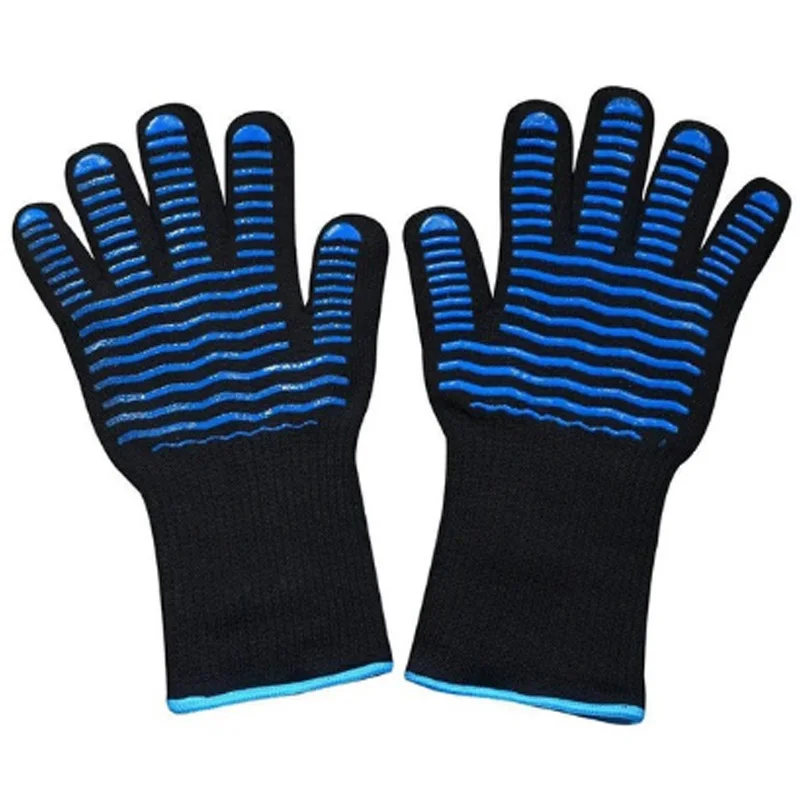 Перчатки для барбекю 1/шт. Высокая температура 500 Цельсия противопожарные