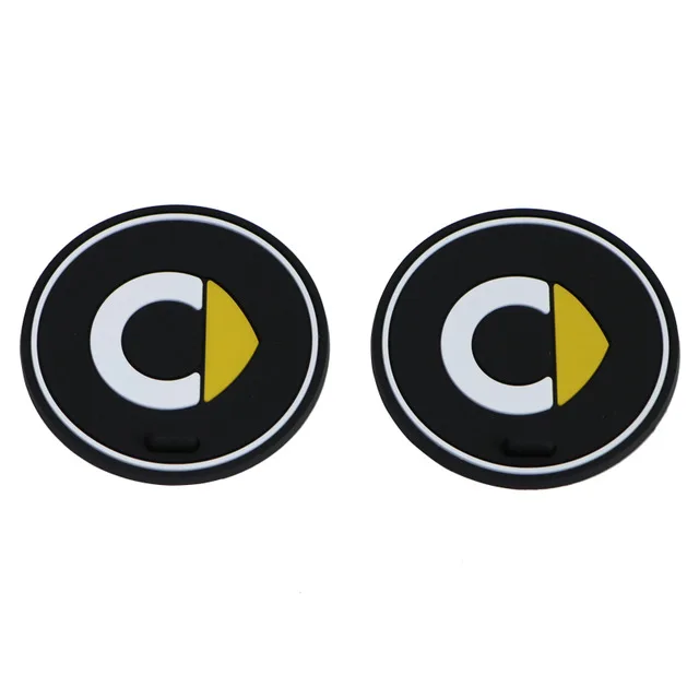 logo-2pcs Нескользящие Коврики для чашек smart 453 fortwo, флуоресцентные Чехлы для хранения логотипов, Нескользящие Чехлы для автомобиля, украшение интерьера, 1 штука - Название цвета: logo-2pcs