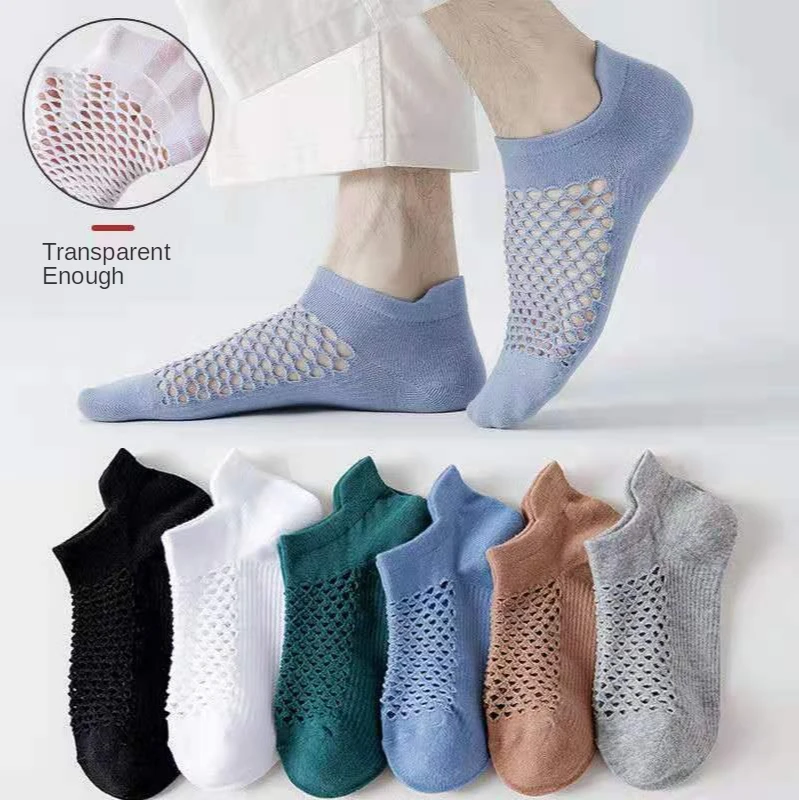 

Mesh Cotton Man Short Socks 3 Pairs Summer color Fashion Breathable Boat Socks Comfortable Casual Socks Male White Hot 1 Pair