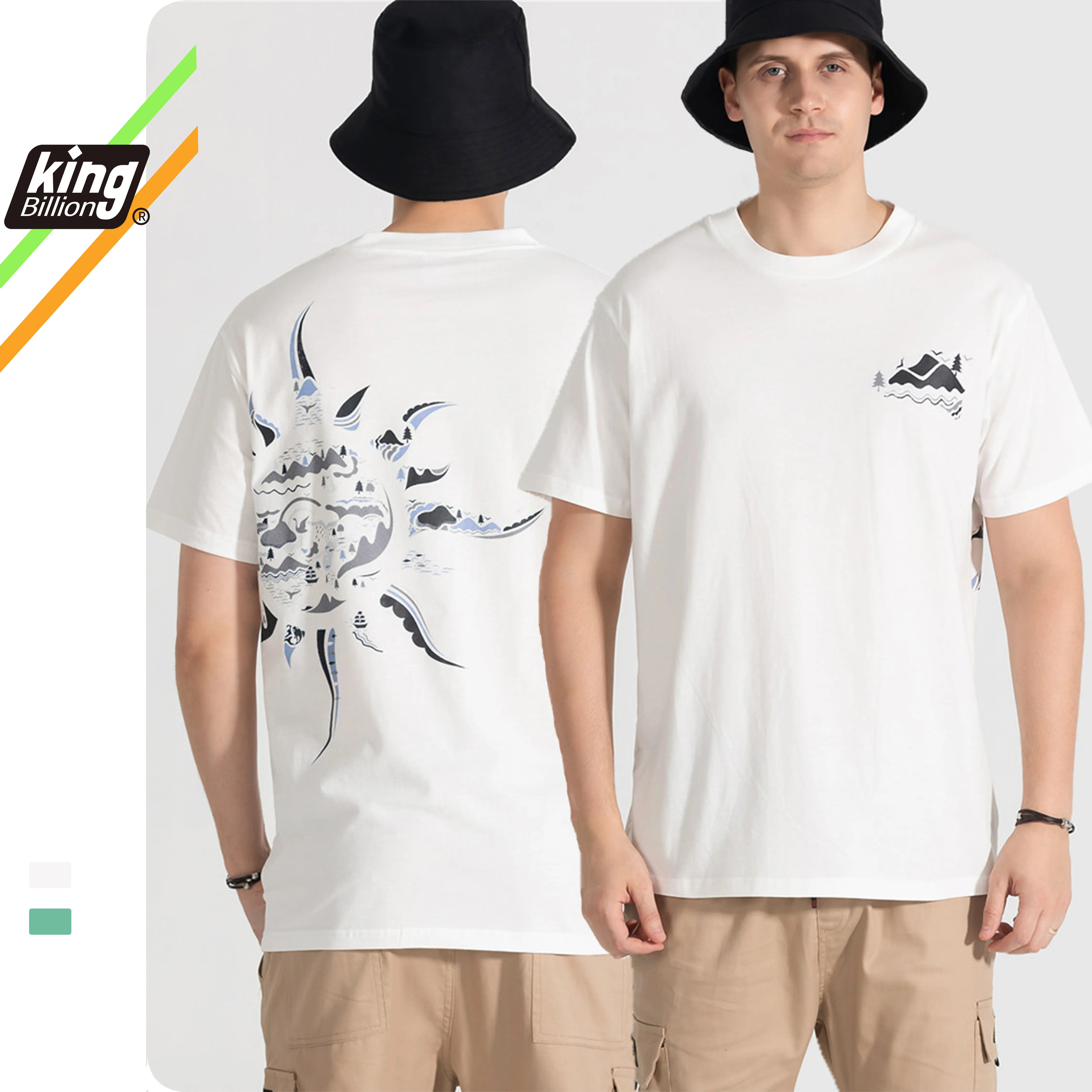 Король млрд 100% хлопок для мужчин Летний принт Защита от Солнца мужская футболка