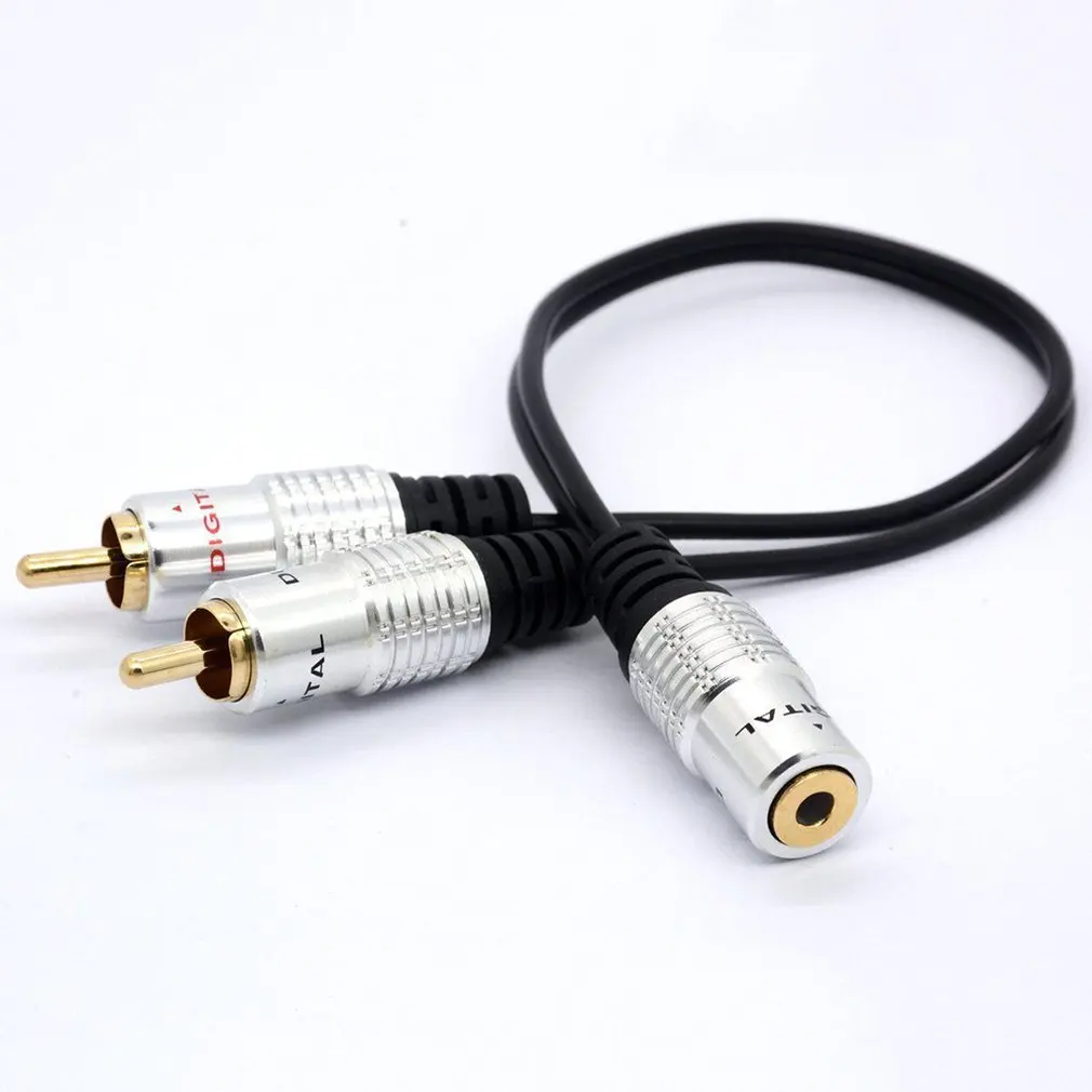 Изысканный дизайн прочный Pro 2 Rca штекер 3 5 мм стерео разъем кабель Aux Phono Jack адаптер