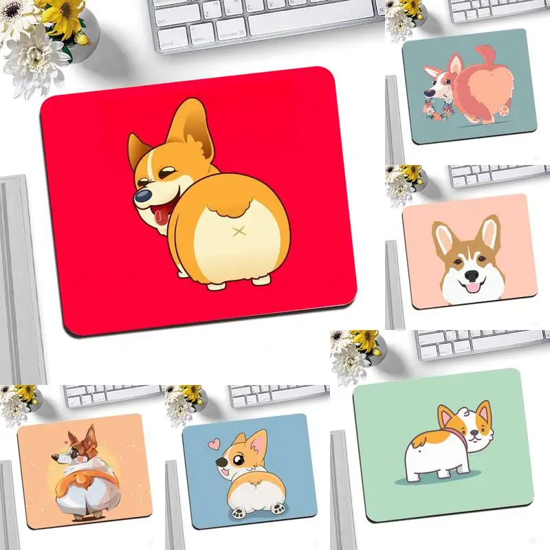 

YNDFCNB Welsh Corgi Lovely Animal Locking Edge Mouse Pad Game Desktop Mousepad Gaming Small Mouse Pad 25X20CM Keyboard Mat