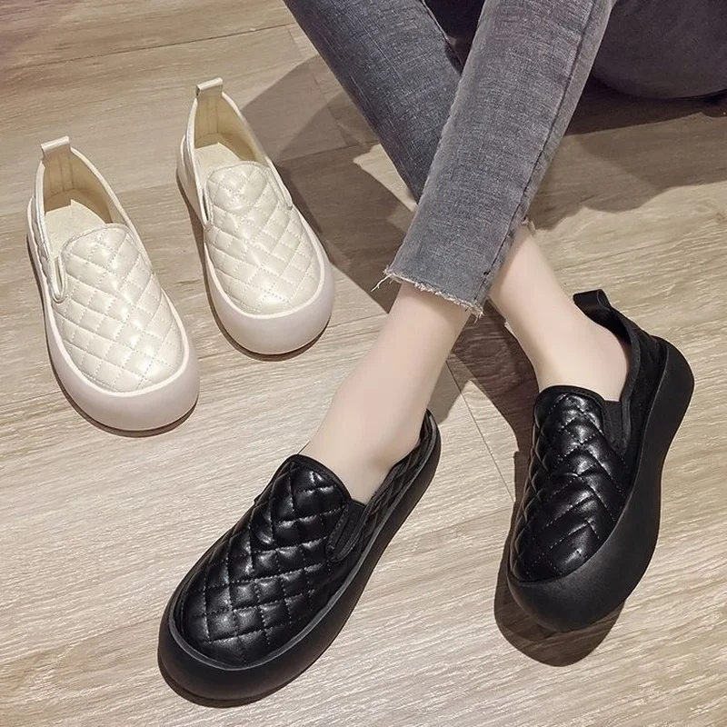 

Peas Shoes Women 2021 Spring, Summer and Autumn New All-match One-piece Platform Platform Casual Lazy Single Shoes