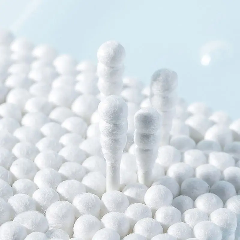 

100/200/300 Pcs Home Disposable Double-head Cotton SwabsP ure Color Paper Stick Soft Cotton Swab Clean Ear Tampon