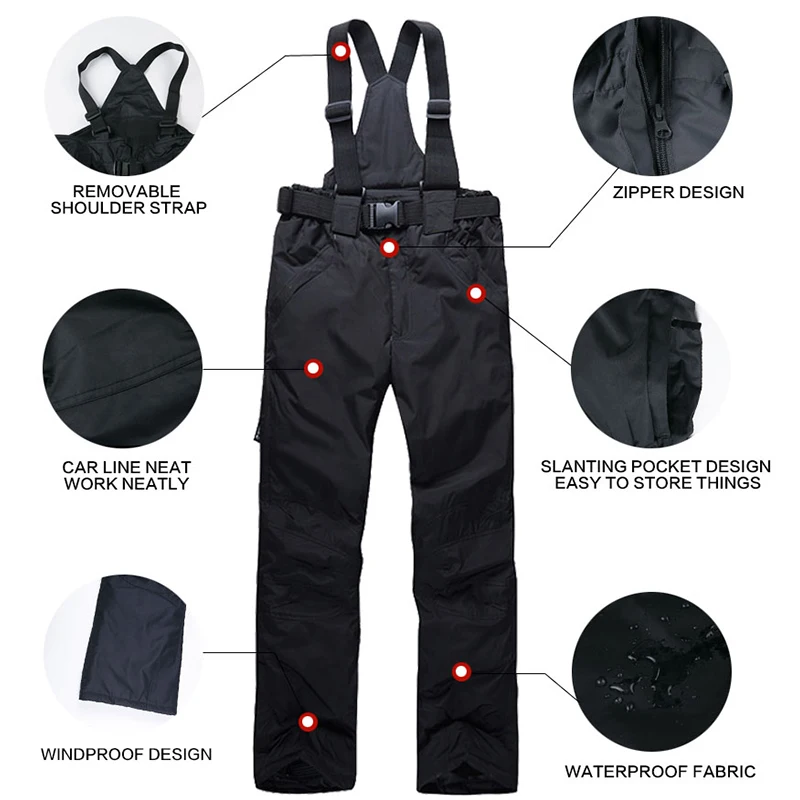 Женский теплый лыжный костюм 2 в 1 водонепроницаемый и ветрозащитный комплект из