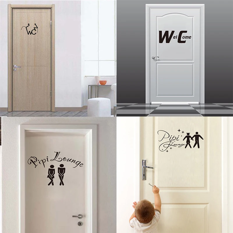 Vinyl Carving Wallpaper Removable Decal Mural WC Toilet Door Poster Original Fashion Simple Artist Home Decoration DD Series