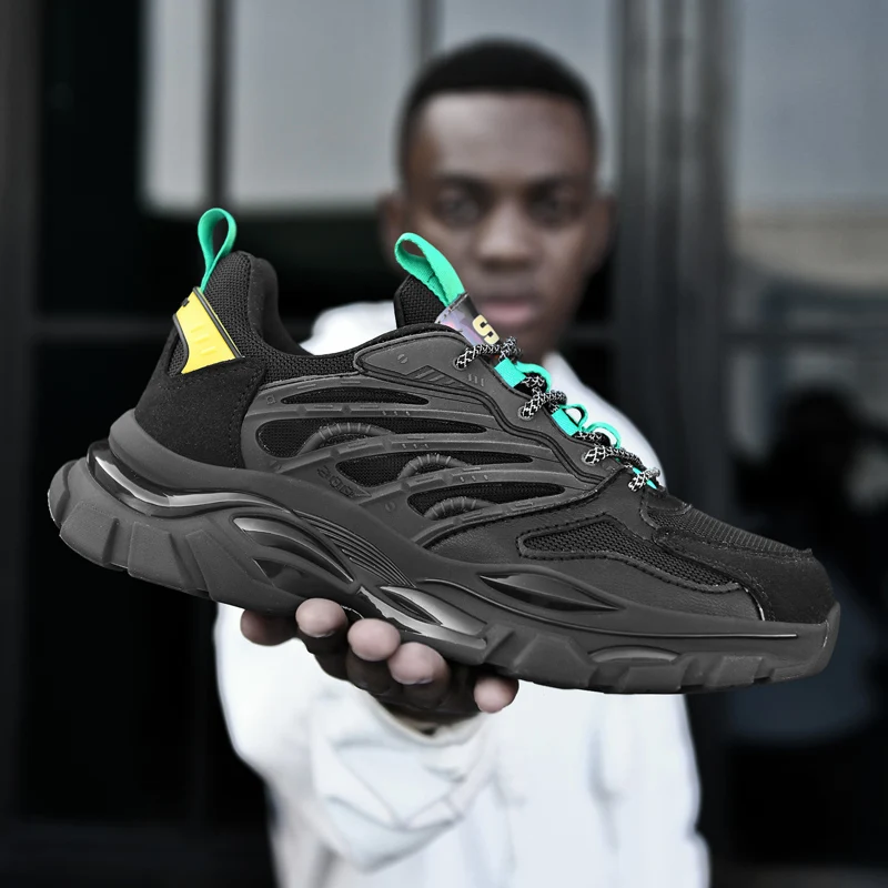 

Men's Sports Shoes Thick-soled Luminous Old Shoes Lightweight Mesh Breathable Fashion Casual Shoes Outdoor Fitness Walking Shoes