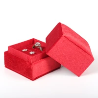 christmas red velet rings jewelry packaging box female wedding earrings necklaces engagement anniversary gift for lover portable