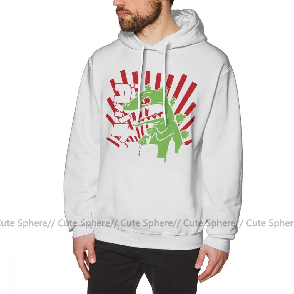 Rugrats худи Green Reptar Rugrats толстовки Красный Длинный пуловер худи мужские повседневные хлопковые уличные теплые толстовки - Цвет: White